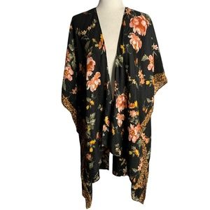 American Eagle | Floral Leopard Print Kimono | One Size Fits Most
